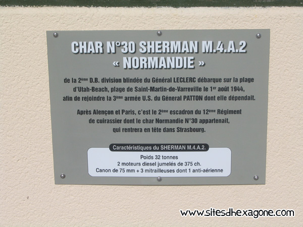 Photo 6 : Les caractéristiques du char Sherman Normandie 30